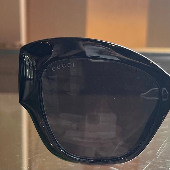 Gucci GG0808S 001 Marmont Black Round Cat Eye Acetate Sunglasses - Picture 6 of 11